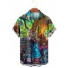 Holiday Hawaiian Gradient Coconut Tree TIKI Short Sleeve Shirt