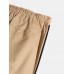 Mens Solid Color Side Patchwork Casual Pants With Pocket